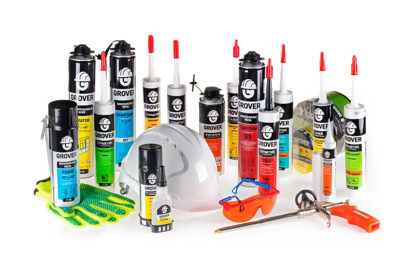 Пена, герметик, шпатлевка, жидкая гидроизоляция